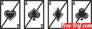 download Aces cards clipart free ready for cut