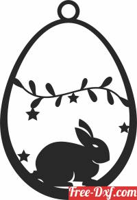 download bunny Easter Eggs ornament free ready for cut