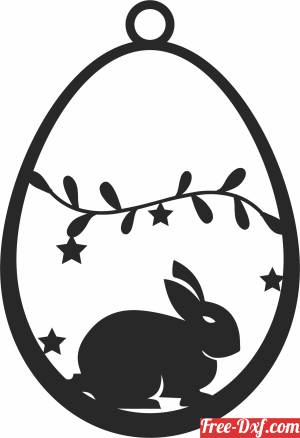 download bunny Easter Eggs ornament free ready for cut