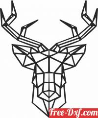 download Geometric Polygon elk deer free ready for cut