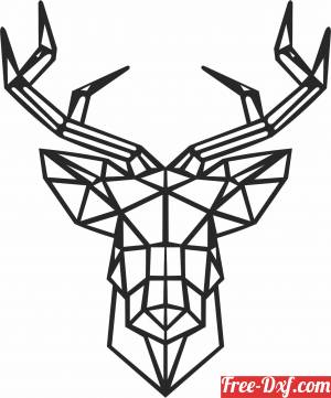 download Geometric Polygon elk deer free ready for cut