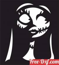 download Halloween creepy scary girl wall decor free ready for cut