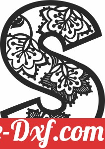 monogram letter S floral