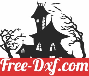 Halloween scary house clipart