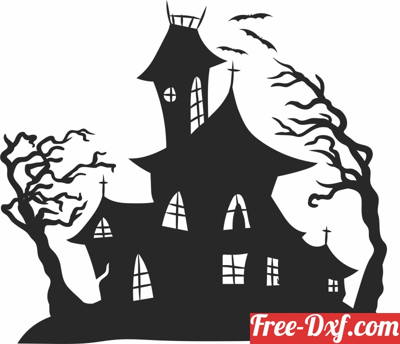 Download Halloween scary house clipart REibL High quality free Dx
