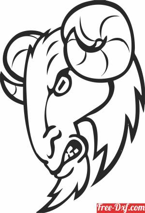 download angry ram wall sign free ready for cut