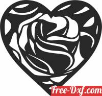 download Heart with floral pattern free ready for cut