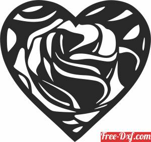 download Heart with floral pattern free ready for cut