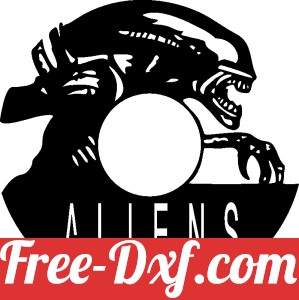 Aliens wall vinyl clock