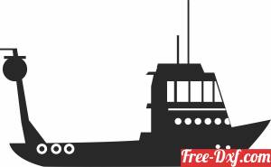 download fishing boat silhouette free ready for cut