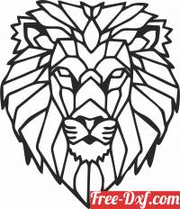 download Geometric lion wall sign free ready for cut