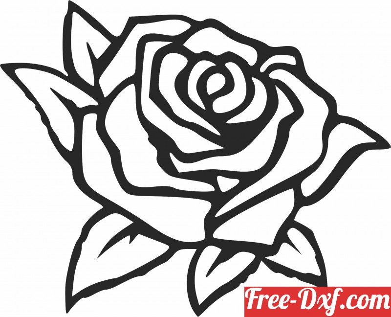 Download Roses Floral flowers clipart Ro7jO High quality free Dxf