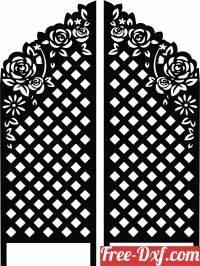 download gate door floral pattern free ready for cut