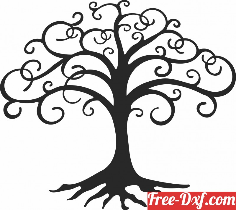 Download Tree wall decor RyEpl High quality free Dxf files, Svg,