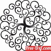 download Mandala pattern branche tree wall decor free ready for cut