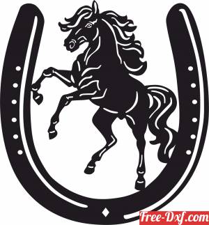 download Horse and horseshoe sign free ready for cut