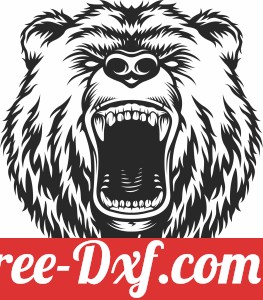 angry bear clipart