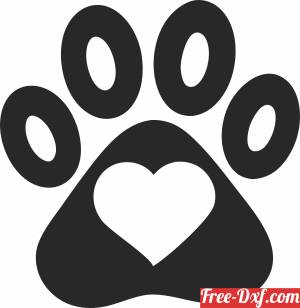 download Dog Paw hearts clipart free ready for cut