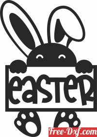 download Easter bunny wall sign free ready for cut