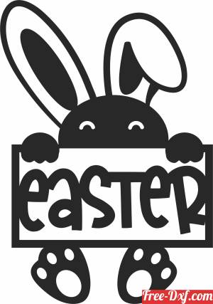 download Easter bunny wall sign free ready for cut