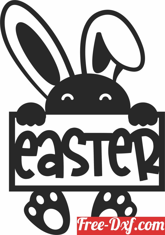 Download Easter bunny wall sign SE5Ct High quality free Dxf files