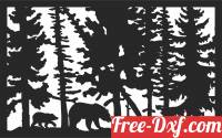 download bear scene forest art free ready for cut