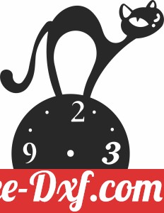 cat wall vinyl clock