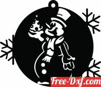 download snowman ornament free ready for cut