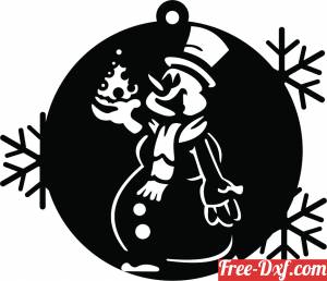download snowman ornament free ready for cut
