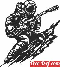 download Astronaut playing guitar cliparts free ready for cut