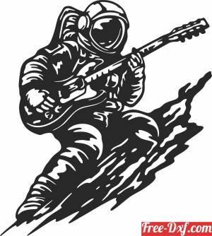 download Astronaut playing guitar cliparts free ready for cut