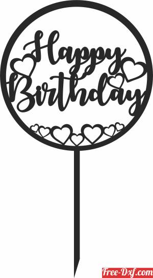 download Happy birthday cake stake free ready for cut