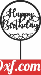 Happy birthday cake stake