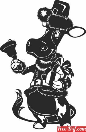 download christmas cow clipart free ready for cut