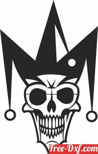 download Clown Skull cliparts free ready for cut