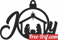 download Christmas Christian Joy Jesus ornament free ready for cut