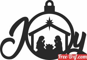 download Christmas Christian Joy Jesus ornament free ready for cut