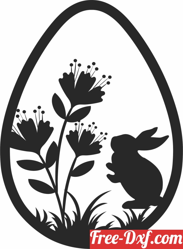 Download Easter Egg With A Bunny T95GB High quality free Dxf file