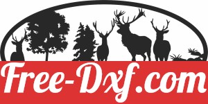 elk deer scene forest art