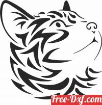 download cute tribal Cat wall decor free ready for cut