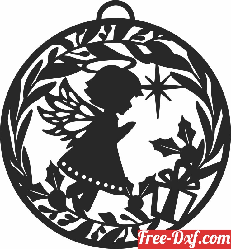 Download Angel Christmas ornaments TNSac High quality free Dxf fi