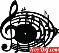 download music melody wall clock free ready for cut
