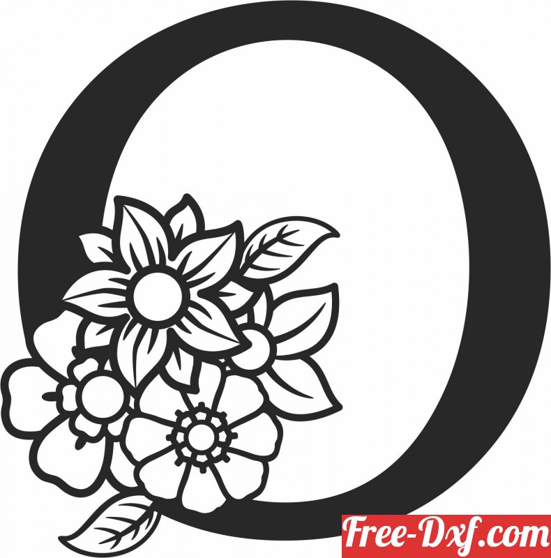 Download Monogram Letter O with flowers TWAgG High quality free D