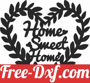 Heart home sweet home sign