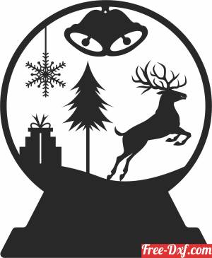download Deer Globe christmas ornament free ready for cut