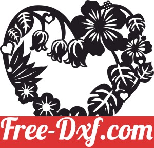 Heart love floral sign gift for valentine