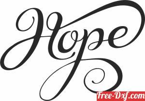 download Hope Wall sign free ready for cut