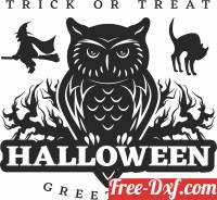 download Halloween owl trick or treat art free ready for cut