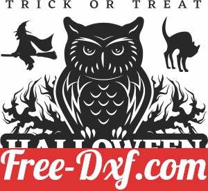 Halloween owl trick or treat art