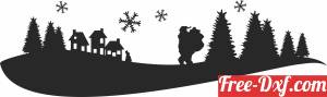 download santa claus landscape christmas free ready for cut